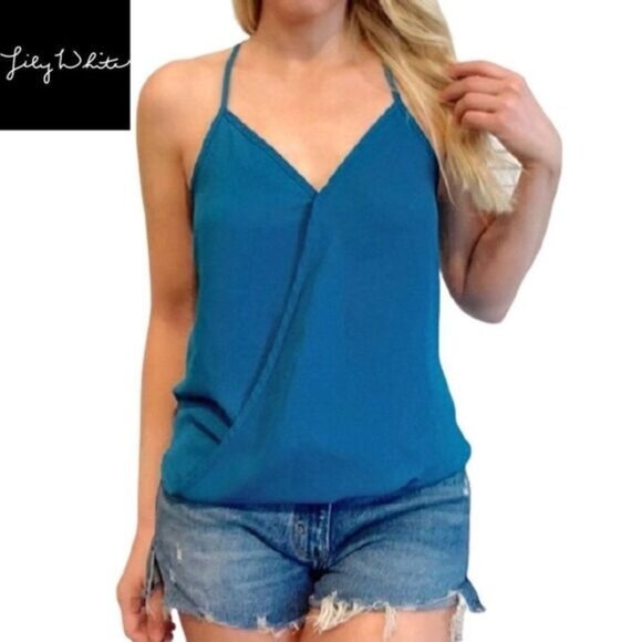 Women's Draped Wrap Tank Tops Halter‎ Neck  Sexy Bubble Hem Camisole Tops - Picture 1 of 6